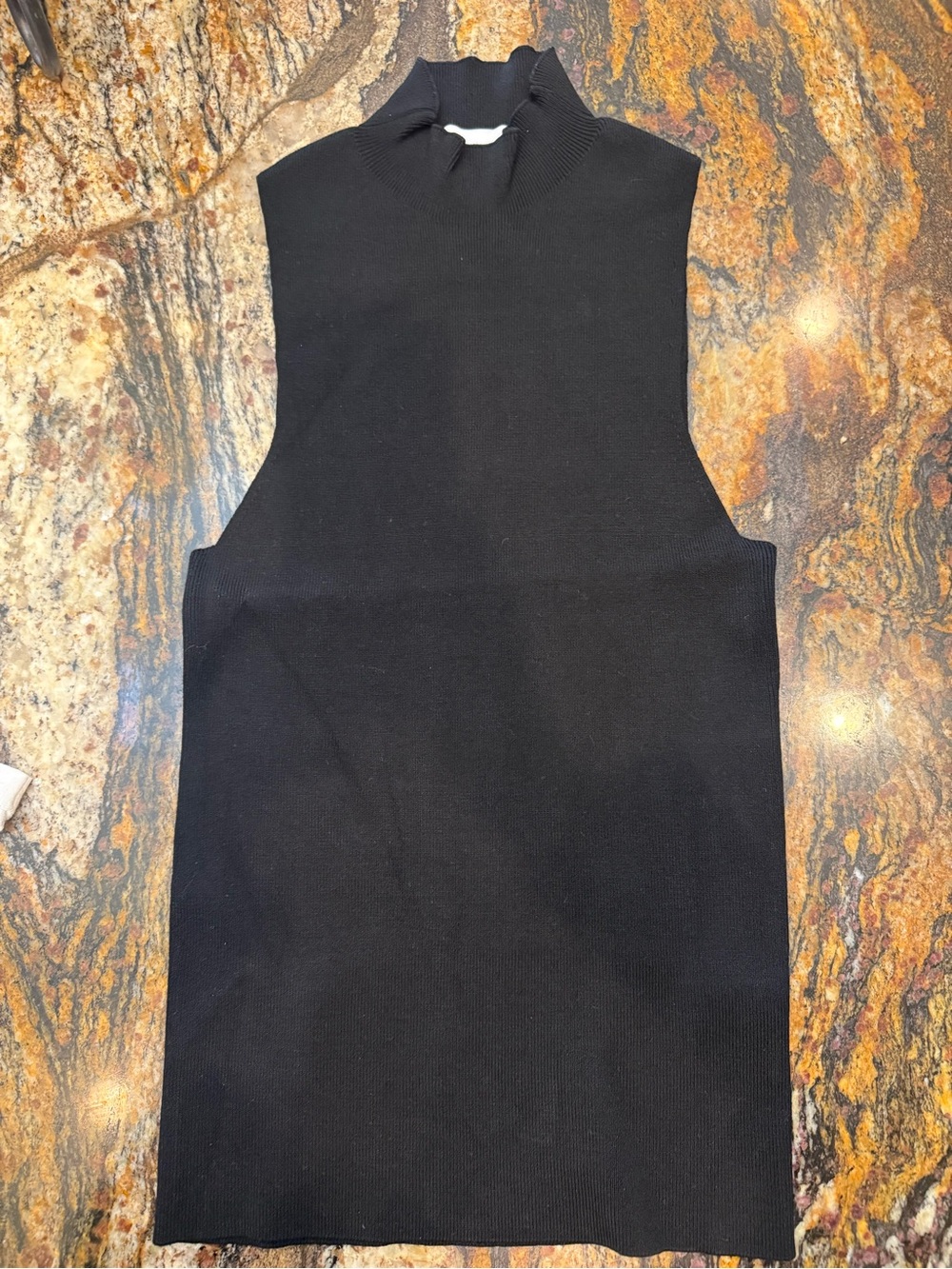 Stitches Black Sleeveless Mock Neck Knit Top